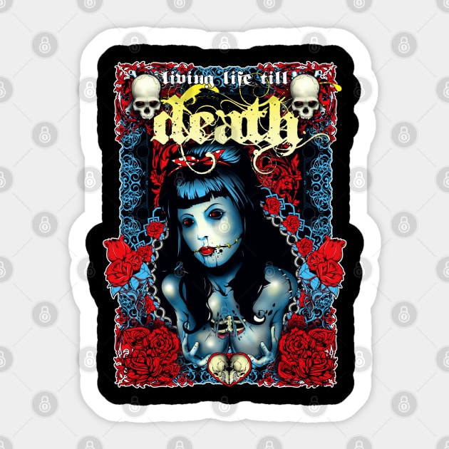 Rockabilly Zombie Girl Sticker by Amra591